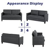 STHOUYN Comfy Loveseat Sofa Small Grey Couch, Small Love Seat Bedroom, Mid Century Modern Couches Living Room Dorm Office, 2 Seater Couch Deep Seat Sofas, 57”W (Dark Grey (Loveseat)) STHOUYN
