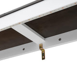 Quarte Twin Size Murphy Bed with LED Light,can be Folded into a Cabinet, Hidden Wall Bed Cabinet for Small Spaces Apartments Studio Dorms (A-White+Brown) Quarte