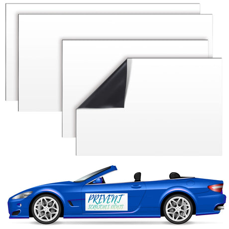 Tallew 4 Pcs Blank Magnets for Vehicles Rounded Corners Blank Car Magnet Set Door Blank Magnetic Sign Sheet Vinyl Magnetic Sheet for Advertise Business Company Logo, 18 x 12 Inches, 24 x 12 Inches Tallew