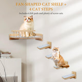 Cat Wall Shelves with 4 Step Scratch Post & Hammock Bed Wooden Floating Climbing Furniture for Sleeping and Playing Indoor Cat Climbing Shelf Corner Shelf Perches Support 20 LBS Housense