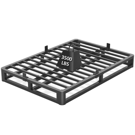 Firpeesy 6 Inch King Bed Frame with Round Corner Edges, Low Profile King Metal Platform Bed Frame with Steel Slat Support, No Box Spring Needed/Easy Assembly/Noise Free Mattress Foundation Firpeesy