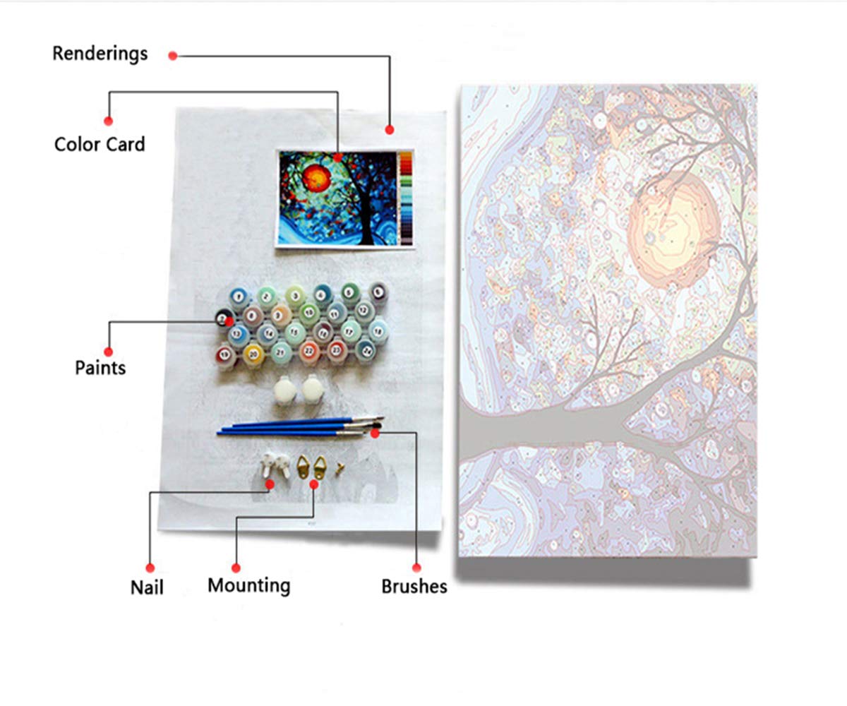 Graffiti Women Portrait Paint by Numbers Kits 16x20 inch Canvas DIY Oil Painting for Kids, Students, Adults Beginner with Brushes and Acrylic Pigment Blue Face Abstract Colorful Woman(without Frame) Tucocoo