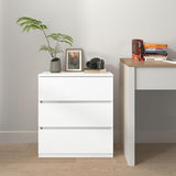 furtble 3 Drawer Dresser, Small Dresser for Closet, Wooden White Nightstand for Bedroom, Chest of Drawers Side Table Storage Cabinet for Home Office Entryway Hallway furtble