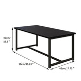 VERFARM 35.4" Rectangular Coffee Table for Living Room, Modern Industrial Style Coffee Table Center Table with Metal Frame for Small Space, Apartment, Office, Easy Assembly, Black VERFARM