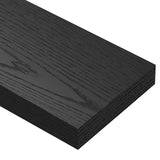 QEEIG Bathroom Floating Shelves for Wall - 15.7" Wall Mounted Shelf Over Toilet Farmhouse Home Decor Display Bookshelf Small 15.7 x 6.7 inch Set of 2, Black (008-40B) QEEIG