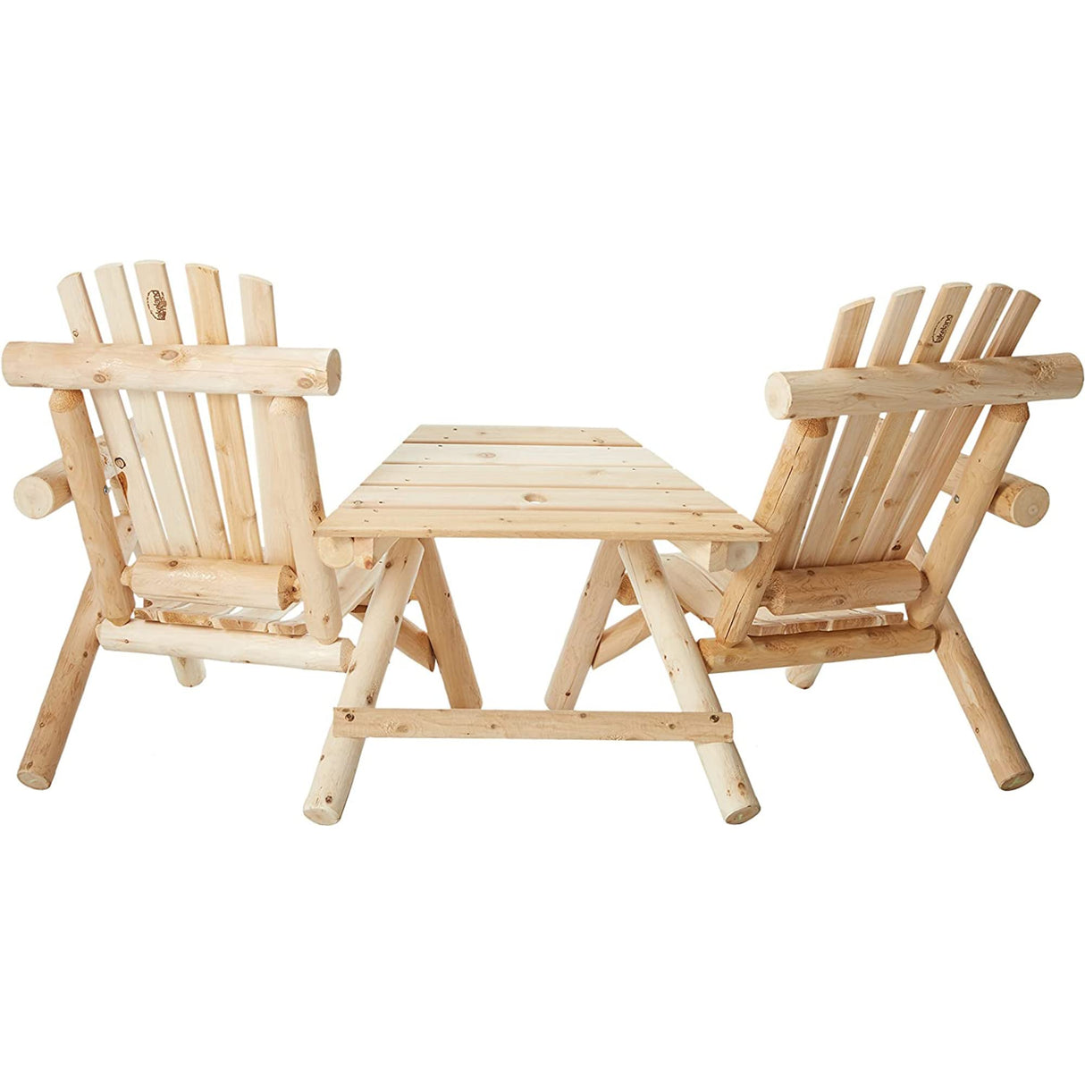 Lakeland Mills CFU329 Cedar Log Vista Tete Outdoor Chairs, Natural Lakeland Mills
