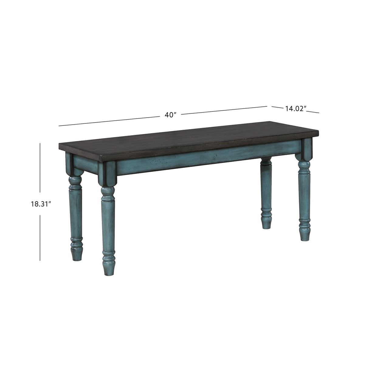 Powell Furniture Willow Dining Bench, Multicolor, 40”W x 14.02”D x 18.31”H Powell Furniture