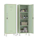 Steehoom Locker Cabinet, 59.06" H Green Metal Locker Storage Cabinet for Employees with Locking Door and 2 Shelves Kids Locker Tool File Cabinets for Bedroom, Home Office, Garage, Bathroom Steehoom