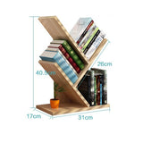 VOVCIG Tree Bookshelf 3 Shelf Desktop Organizer Y Shaped Office Storage Rack Adjustable Wood Display Shelf Small Bookshelf for Bedroom Home Office(Light Yellow) VOVCIG