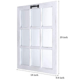 LOSOUR Decorative Wall Mirror-Distressed Wood Windowpane Mirror- Farmhouse Mirrors for Wall with Hanging Hardware for Bedroom Living Room Bathroom Kitchen (１, 18Wx23L) LOSOUR