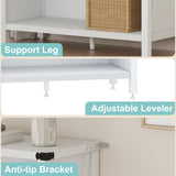 BON AUGURE White Bookcase, 3 Shelf Bookshelf, Farmhouse Wooden Book Cases/Shelves, Small Open Storage Book Shelves for Home School Library Office Bedroom Kids (White Oak) BON AUGURE