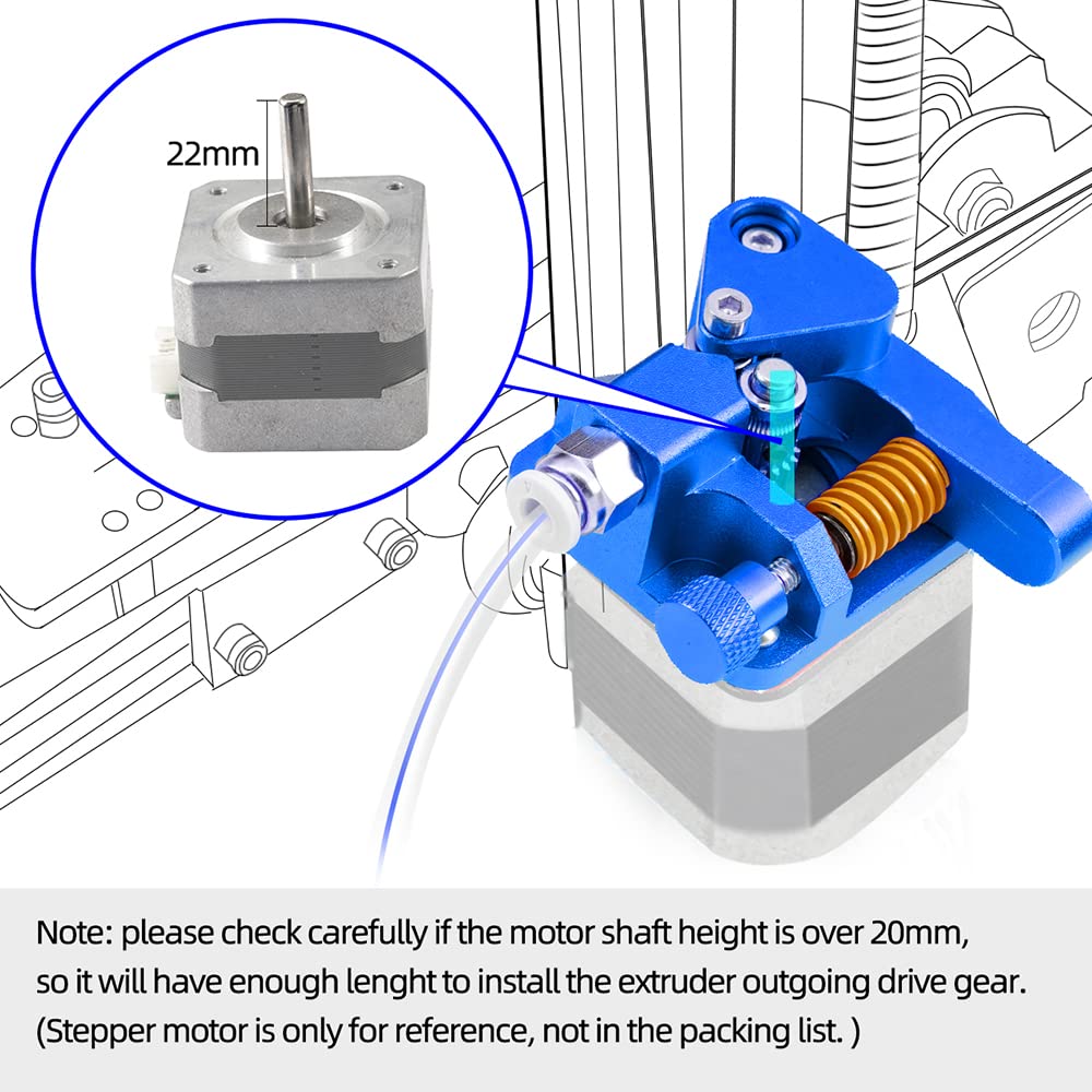 Updated Dual Gear Ender 3 Extruder, Dual Hardened Steel Drive Gear CR10S Pro Extruder Blue Compatible for Ender 3 V2, Ender 3 Pro,Ender 3 Max,Ender 5/CR10,3D Printer 1.75 mm Filament Extruder - WoodArtSupply