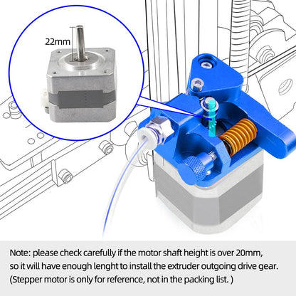 Updated Dual Gear Ender 3 Extruder, Dual Hardened Steel Drive Gear CR10S Pro Extruder Blue Compatible for Ender 3 V2, Ender 3 Pro,Ender 3 Max,Ender 5/CR10,3D Printer 1.75 mm Filament Extruder - WoodArtSupply