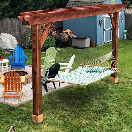 Pergola Depot Brim 12' Cedar Pergola Kit with 10' Posts and End Shape C Pergola Depot