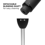 Chefman Immersion Stick Hand Blender Powerful Electric Ice Crushing 2-Speed Control Handheld Food Mixer, Purees, Smoothies, Shakes, Sauces and Soups, Black Chefman