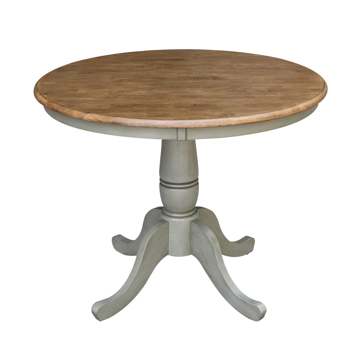IC International Concepts International Concepts 36-inch Round Top Pedestal Dining Height Table, Distressed Hickory/Stone IC International Concepts