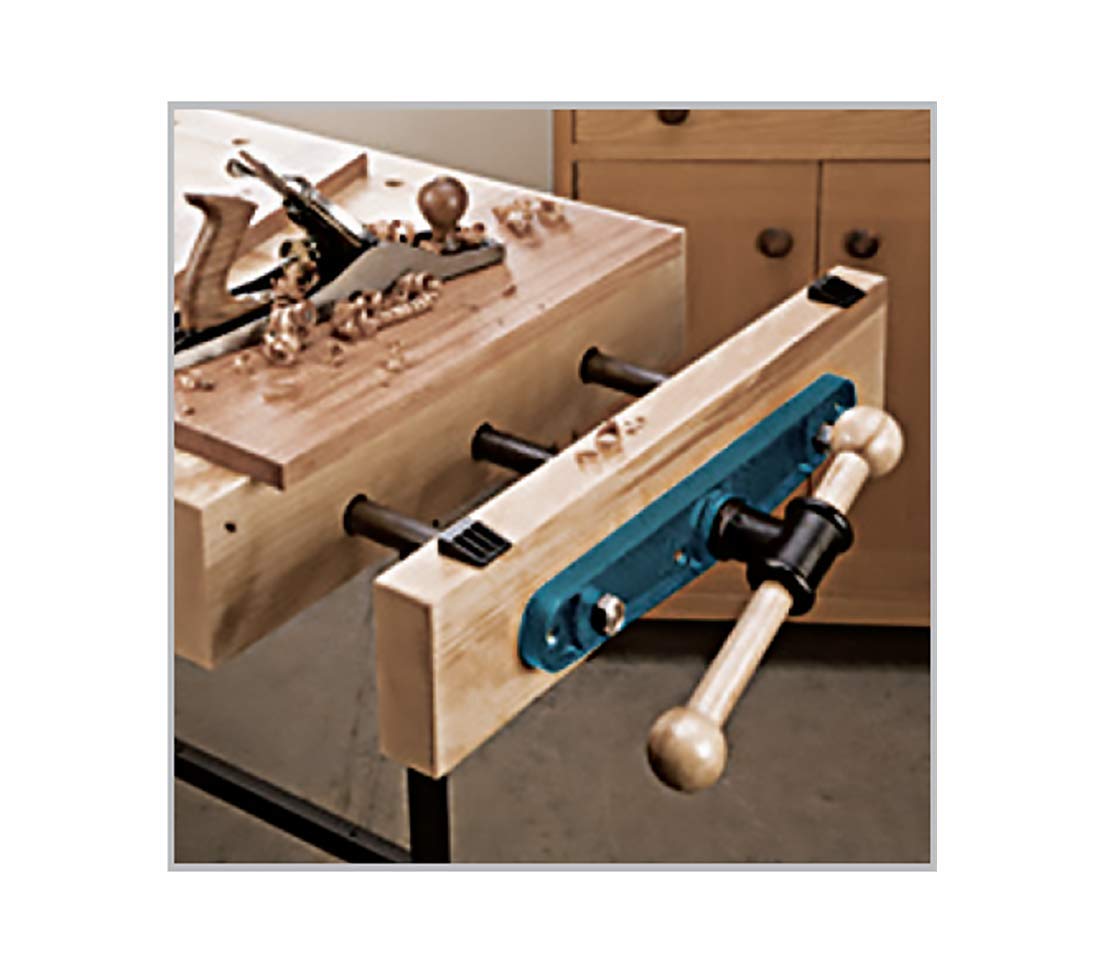 Groz 7-inch Woodworking Front Vise | Cast Iron Body and Socket | Quality Wood Handle | Exceptionally Sturdy | Perfect for Professional Craftsmen and Woodwork Studios (39020) Groz