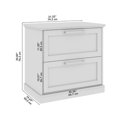 Bush Furniture Westbrook 2 Drawer Lateral File Cabinet in White Ash | Versatile Storage for Home Office and Living Room - WoodArtSupply