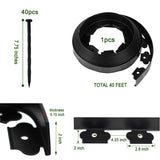 Hugeleaf Landscape Edging 2 Inch Tall, 40 Feet Garden Edging Border with 40 Pcs Stakes, No Dig Landscape Edging Plastic Paver Edging for Landscaping, Lawn, Flower Beds(Black) H HUGELEAF