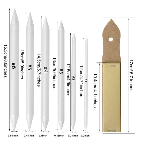 CAMATTO 14 PCS Blending Stumps and Tortillions Paper Art Blenders Tool with Sandpaper Pencil Sharpener Pointer Compressed Charcoal Sticks for Student Artist Charcoal Sketch Drawing Shading CAMATTO