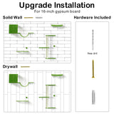 iSawSee Cat Wall Shelves-Cat Wall Furniture 5 in 1 Stable & Safe, Wooden Climbing with Natural Sisal Scratching Post, with Scratching Post, Bridge and Bed,cat Scratching Board iSawSee