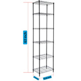 GIOTORENT 6-Tier Storage Shelves Standing Shelving Metal Units, Adjustable Height Wire Shelf Display Rack for Pantry Laundry Bathroom Kitchen 16.6” x 11.8” x 63”, Black GIOTORENT