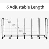 NEOCOZY 8FT Firewood Rack Outdoor with Cover, Heavy Duty Wood Holder with Log Carrier, Adjustable & Waterproof Log Holder Wood Storage Stand for Fireplace Patio Outdoor, Black NEOCOZY