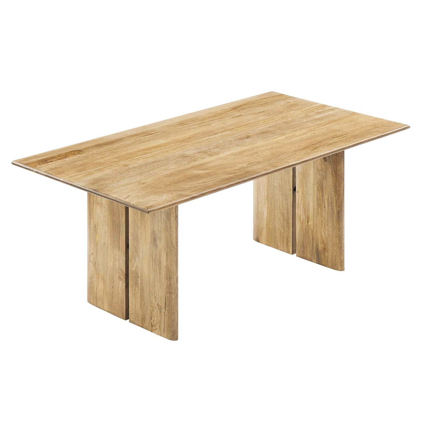 Modway Amistad 72" Solid Wood Modern Farmhouse Rectangular Oak, 70" Dining Table - WoodArtSupply