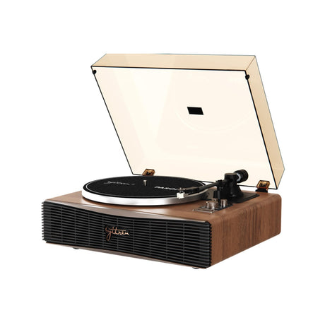 Syitren Paron Record Player Vintage Turntable for Vinyl Records with Built-in Speakers Bluetooth Retro Phonograph Wood Walnut syitren