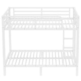 Bellemave Full Over Full Bunk Bed with Build in Ladder, Heavy Duty Bunk Beds with Full Length Guardrail, Easy Assemble, Mattress Not Included, White Bellemave