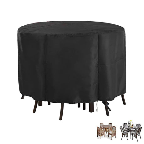 POMER Round Patio Furniture Covers, 72inch Bar Height Table Chair Set Cover Waterproof Outdoor Sectional Sofa Set Covers for Garden Furniture Set - 72" D x 43" H POMER