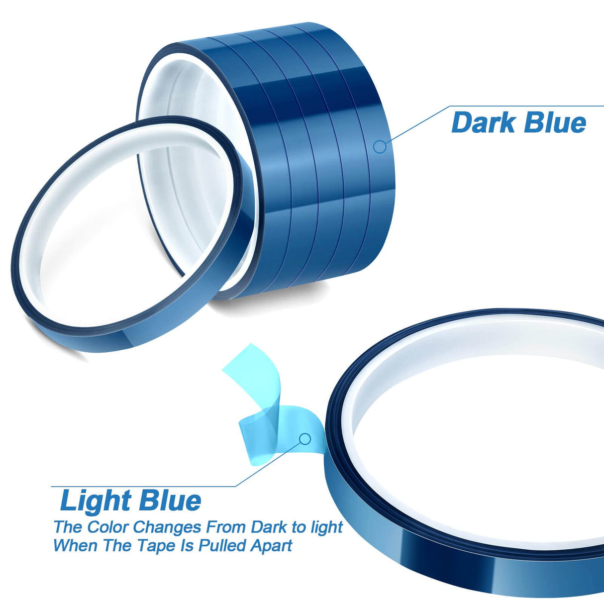 selizo Heat Tape for Heat Press Sublimation, 6 Packs Heat Transfer Tape Heat Resistant High Temperature Adhesive Tape for Dye Sublimation, HTV Craft selizo