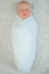 RATIVE Stretchy Swaddle Blanket Receiving Blankets with Headband Cap for Unisex Newborn Baby 0-3 Months Boys Girls (3-White Blankets) RATIVE