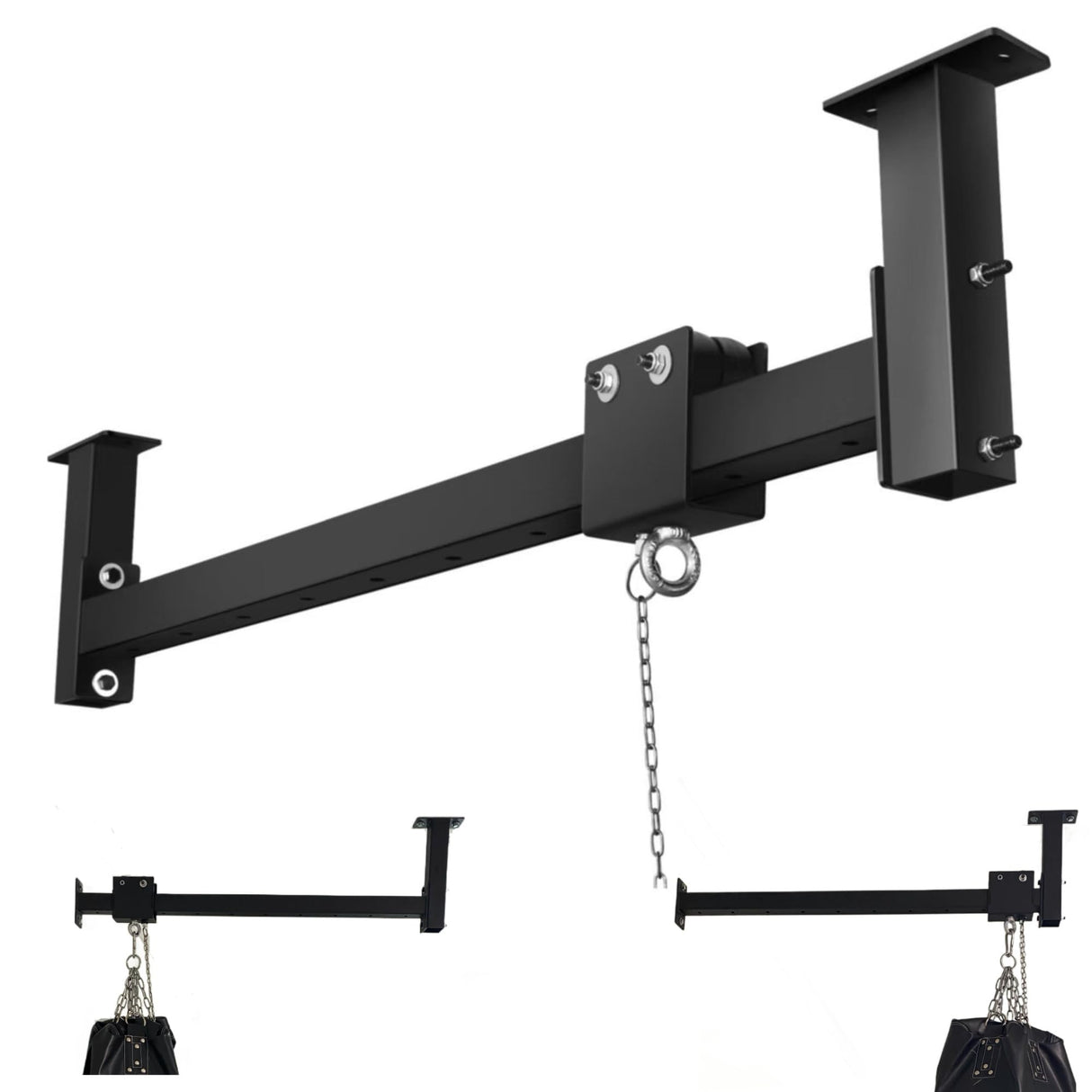 Wall Ceiling Heavy Bag Hanger Roller Mount Saving Space 42'' Long Ease Adjust for Heavy Punching Bags up to 300 LBS shikoyi