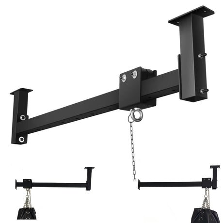 Wall Ceiling Heavy Bag Hanger Roller Mount Saving Space 42'' Long Ease Adjust for Heavy Punching Bags up to 300 LBS shikoyi