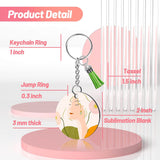 Modacraft Sublimation Keychain Blanks Bulk, 120Pcs Sublimation Keychain Blanks Set with 2 Inch Round Sublimation Blanks, Tassels, Keychain Rings, Jump Rings for DIY Crafting Sublimation Blanks Modacraft