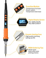 Soldering Iron Kit, 100W High Power Soldering Iron, Fast Heating, Digital Display Temperature Control Accurate 356°F-896°F, Portable Soldering Kit with Protective Cap, Automatic Sleep Mode Aucanla