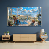 LWZAYS 5D Large Size Landscape Diamond Painting Kits for Adults, Beach Diamond Art Kits for Adults, DIY Full Drill Paintings with Diamonds Gem Art Crafts for Home Wall Decor 16x28 inch LWZAYS