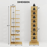 ELECWISH Narrow Bookshelf, 13-Tier Bookcase for Small Space, Tall Vertical Spine Bookshelf Tower, Modern Corner Book Shelf with Storage for Home Office ELECWISH