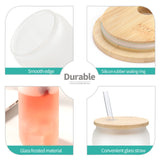 WHEATHUSK 12 Pack Sublimation Glass Cups Frosted 16oz Blanks Beer Can Borosilicate Glasses Tumbler with Bamboo Lids and Straws for Beer, Juice, Soda, Iced Coffee, Drinks WHEATHUSK