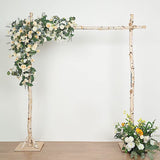 Balsa Circle 7.5 feet Natural Birch Wood Square Backdrop Stand Wedding Arch Wedding Party Event Reception Home Decorations Supplies Balsa Circle