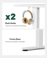 FEZIBO Electric Standing Desk, Height Adjustable Stand up Desk, 55 x 24 Inches Sit Stand Home Office Desk, Computer Desk, White FEZIBO