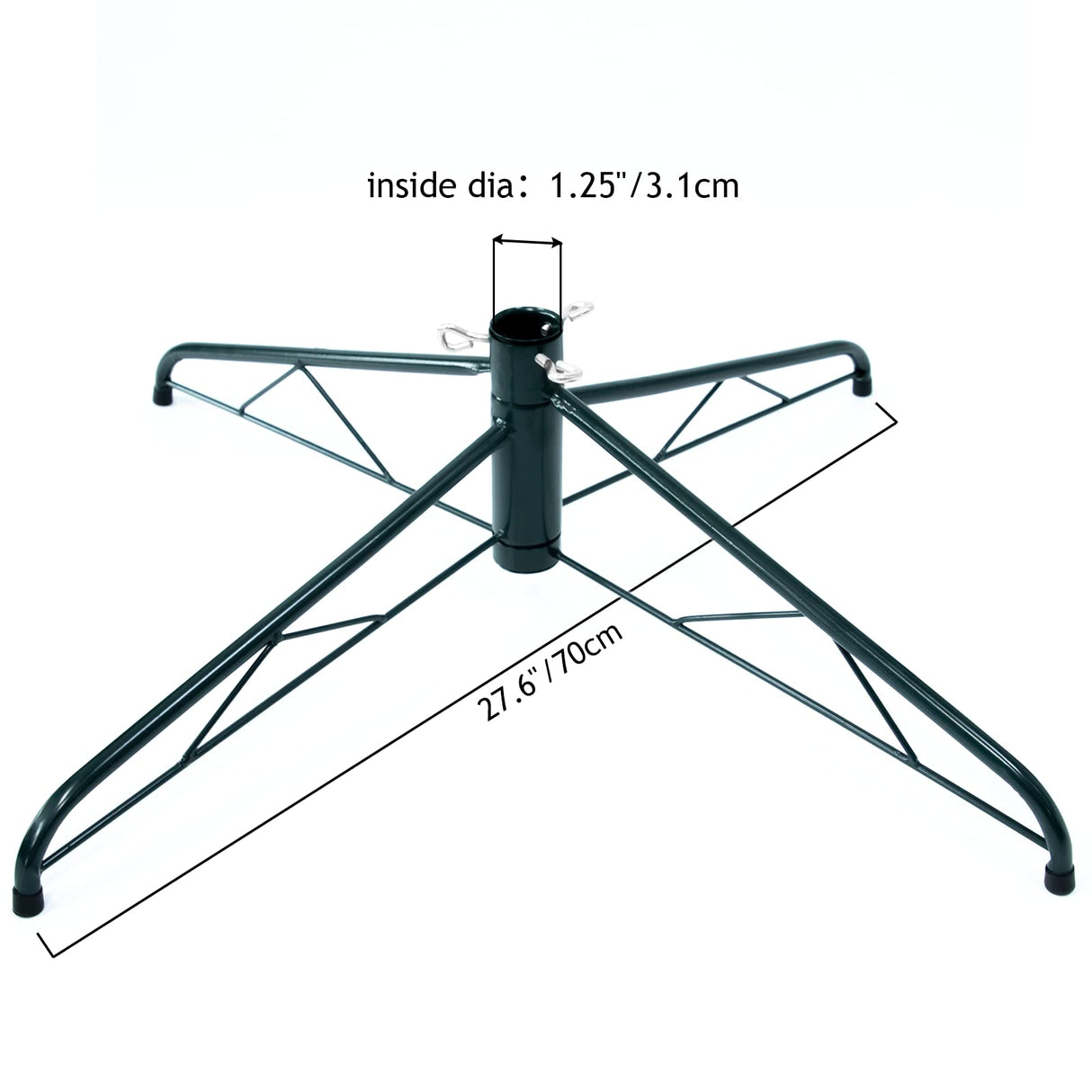 Maylai 27.6 inch Large Christmas Tree Stand for Artificial Trees, Folding Christmas Tree Base for 3 Ft to 9 Ft Artificial Trees, Fits 0.5-1.25 Inch Tree Pole,(Green) Maylai