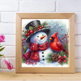ZQEATRY Winter Snowman Diamond Art Kits for Adults-Christmas Snowman Cardinal Diamond Painting Kits,DIY 5D Full Round Drill Diamond Dots Art and Crafts for Adults,Home Wall Decor 11.8x11.8inch ZQEATRY