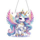 Cute Unicorn Diamond Painting Hanging Pendant Kit, 5D DIY Acrylic Crystal Special Shaped Window Garden Animal Diamond Art Ornament for Adult (ZD07) Generic