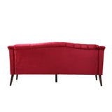Christopher Knight Home Minxi Velvet Sofa Couch, Home Sofa Living Room with Birch Wood Legs, Comfort Modern 3 Seater Couch with Button Tufted Diamond Stitch, Luxury Chaise Lounge Chair, Wine Red Christopher Knight Home