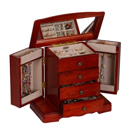 Mele & Co Harmony Personalized Wooden Musical Jewelry Box with Drawers/Custom Engraved Music Jewelry Organizer for Women, Girls Mele & Co.
