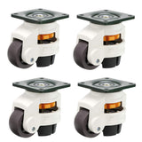 Skelang 4-Pcs Leveling Machine Casters with Nylon Wheel and Rubber Foot, Retractable Workbench Caster, Loading Capacity 2200 Lbs Skelang