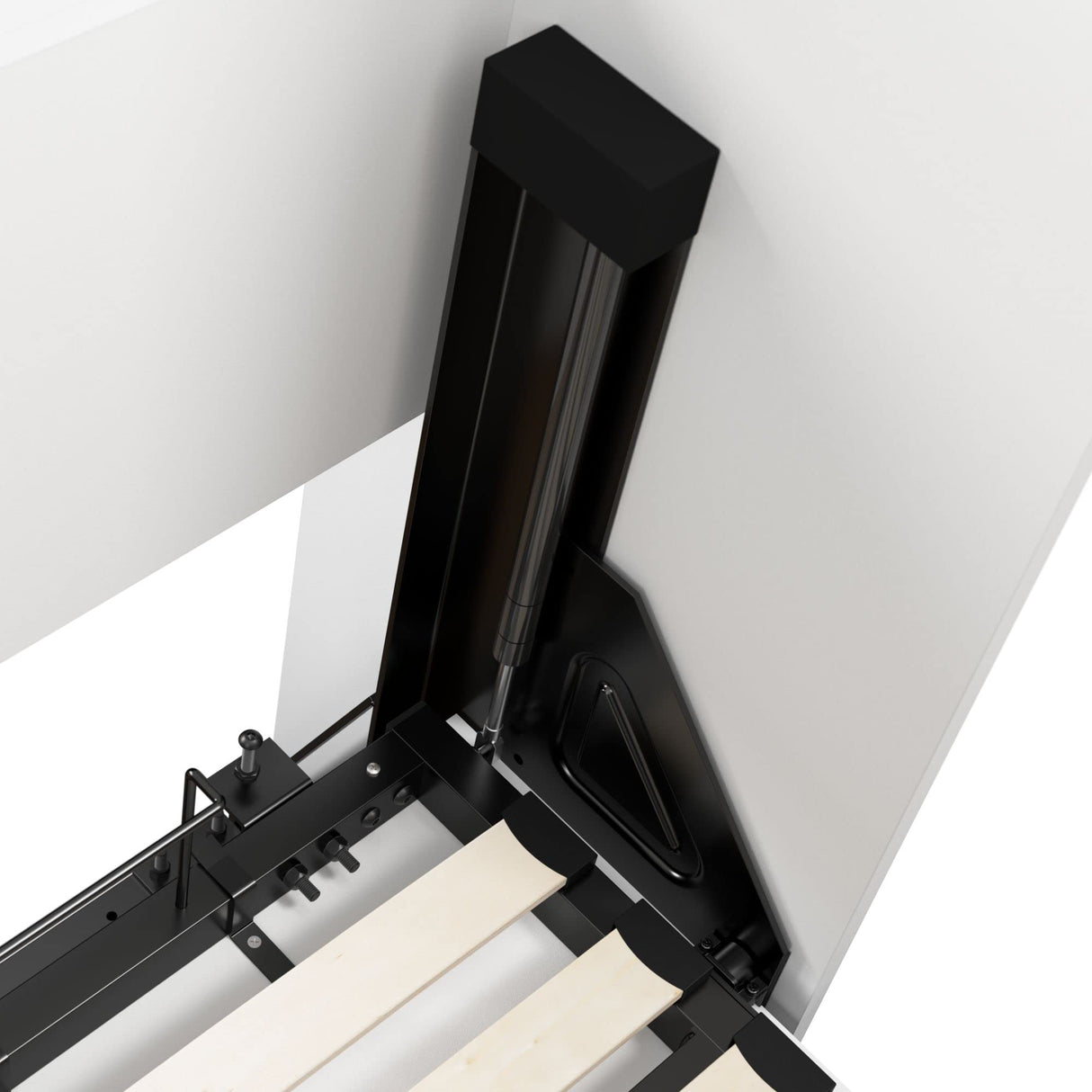 Bestar Pur Queen Murphy Bed and 2 Shelving Units with Drawers, 126-inch Space-Saving Wall Bed Bestar