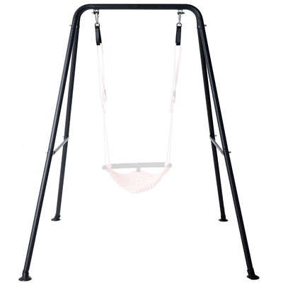 Hi-Na Metal Frame Full Steel Swing Stand, Hold up to 440 lbs, Outdoor or Indoor Hanging Swing Stand only, Swings not Included Black